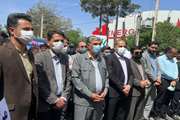 حضور کارکنان شبکه دامپزشکی شهرستان فردوس در  راهپیمایی اخرین جمعه ماه مبارک رمضان ( روز قدس)